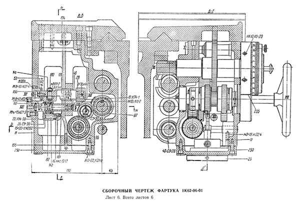 Фартук токарно-гвинторізного верстата 1К62
